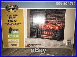 Hampton Bay Blaise 20 in. Infrared Quartz Electric Fireplace Log Set Heater