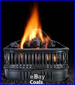 Hargrove Gas Log Style Olde World Coal Basket withRemote