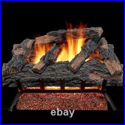 HearthSense 24 In. 55000 BTU Vented Natural Gas Log Set Fireplace Mountain Oak