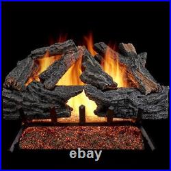 HearthSense Vented Gas Fireplace Log 24 Glowing Embers Match Light Split Wood