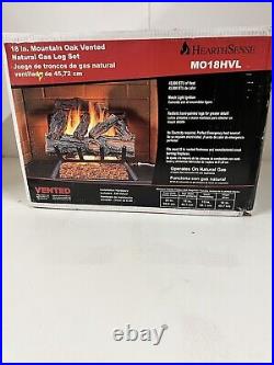 HearthSense Vented Natural Gas Log Set 18 45,000 BTU Match Light Mountain Oak