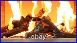 Hisencn 10 Piece Gas Fireplace Logs, Ceramic Wood Log Set for Vented, Propane