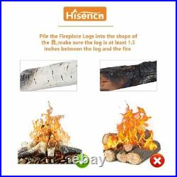 Hisencn 10 Piece Gas Fireplace Logs Ceramic Wood Log Set for Vented Propane G