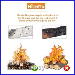 Hisencn Gas Fireplace Logs Set Ceramic White Birch Log for Gas Fireplace Intd