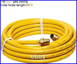 Kinchoix 70ft 1/2''Natural Gas Line Gas Tubing Pipe Kit for Construction Heaters