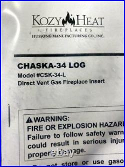 Kozy Heat Chaska-34 LOG CSK-34-L Direct Vent Gas Fireplace Insert