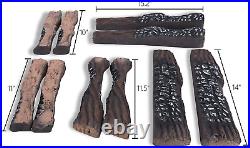 Large Gas Fireplace Logs, 10 Piece Ceramic Fire Logs for Fire Pit and Fireplace