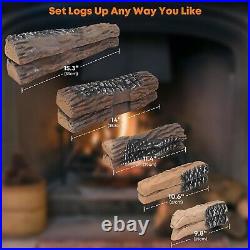 Life-Sized Ceramic Wood Logs for Versatile Gas & Electric Fireplaces