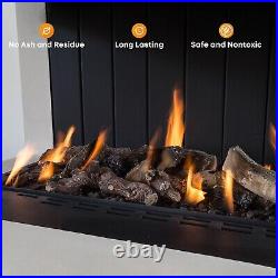 Life-Sized Ceramic Wood Logs for Versatile Gas & Electric Fireplaces