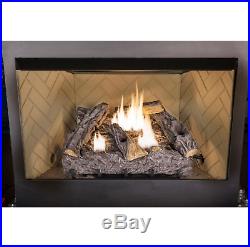 Log Fireplace Insert Large Propane Gas Ventless Burner 24 Inch Heater Thermostat