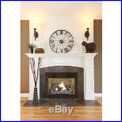 Log Fireplace Insert Large Propane Gas Ventless Burner 24 Inch Heater Thermostat