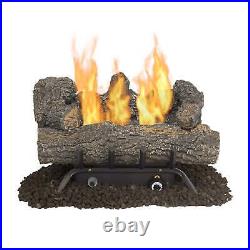 Log Set Dual Burner System Southern Oak Vent Free Gas 30000 BTU Indoor Heating