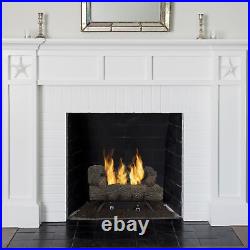 Log Set Dual Burner System Southern Oak Vent Free Gas 30000 BTU Indoor Heating