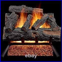 MO18HVL Natural Gas Vented Fireplace Logs Set with Match Light, 45000 BTU, He