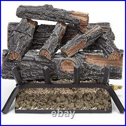 MO18HVL Natural Gas Vented Fireplace Logs Set with Match Light, 45000 BTU, He
