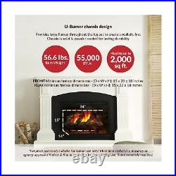 MO24HVL Natural Gas Vented Fireplace Logs Set with Match Light, 55000 BTU, He