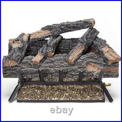 MO24HVL Natural Gas Vented Fireplace Logs Set with Match Light, 55000 BTU, He