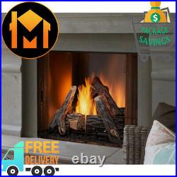 Majestic Courtyard Outdoor Gas Fireplace 36 ODCOUG-36 Stainless Steel HD Logs