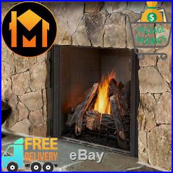 Majestic Courtyard Outdoor Gas Fireplace 36 Traditional Standard Brick HD Logs