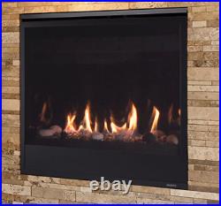 Majestic Quartz 36 Direct Vent Propane Gas Fireplace with Log Set & Glowing Embers