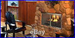Majestic Villa 36 Gas Outdoor Fireplace with Log Set & Stainless Steel Grate