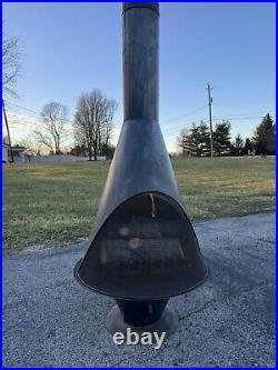 Mid-century Modern Freestanding Fireplace Atomic Gas With Logs