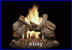 Monessen Massive Oak Vented Gas Log 24 Natural Gas with Remote Control VWF24NVC