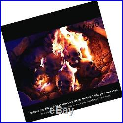 Myard Fireproof Human Fire Pit Skull Gas Log for NG, LP Wood Fireplace, Firep