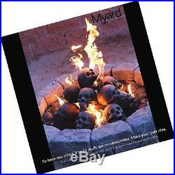 Myard Fireproof Human Fire Pit Skull Gas Log for NG, LP Wood Fireplace, Firep