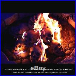 Myard Fireproof Human Fire Pit Skull Gas Log for NG LP Wood Fireplace Firepit