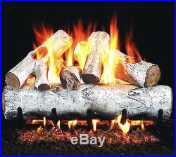 NEW Peterson Real Fyre 30w white birch natural gas log set VENTED