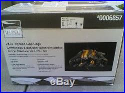 NIB 24 Vented Natural-Gas Dual-Burners FIREPLACE Imitated LOGS - 5 logs