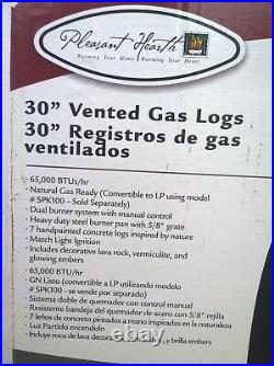 NIB 30 Vented Natural-Gas Dual-Burners FIREPLACE Imitated LOGS - 7 logs
