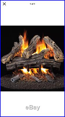 Natural Gas Fireplace Heater Log Set 27 in. Split Vented Realistic fire. New