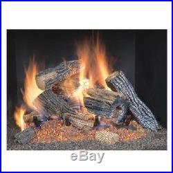 Natural Gas Fireplace Insert Fake Oak Logs VentledThermostat 24 Inch Heater