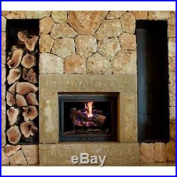 Natural Gas Fireplace Logs Vented 18-In Burnt River Oak Log Set With Dual Burner