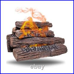 Natural Glo Large Gas Fireplace Logs 10 Piece Set of Ceramic Wood Logs. Use