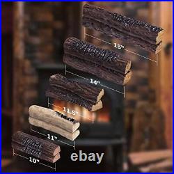 Natural Glo Large Gas Fireplace Logs 10 Piece Set of Ceramic Wood Logs. Use in