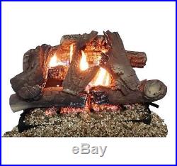 New 23.62-in 50,000-BTU Dual Vented Gas Fireplace Logs Electronic Ignition Type