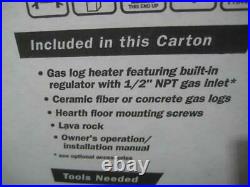 New Charleston Forge Vent Free Gas Log Set Fireplace Camden 30,000 Btu Heater