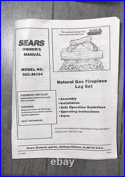 New Vintage Sears 18 Gas Split Oak Log Set Natural Gas Fireplace Radco