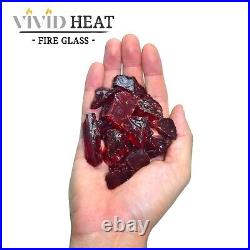 PREMIUM RUBY RED 1/2 3/4 Large Fireplace Fire Pit Fireglass Glass Crystals