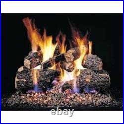 Peterson Gas Logs CHD24 24in. Charred Oak 7 log Set for Standard Fireplaces