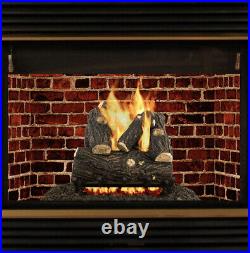Pleasant Hearth 18-in 30000-BTU Dual-Burner Vent-Free Gas Fireplace Logs