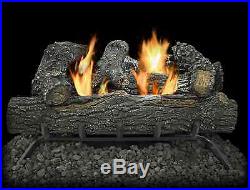 Pleasant Hearth 18-in 30000-BTU Dual Vent-Free Gas Fireplace Logs with Thermostat