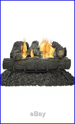 Pleasant Hearth 18-in 30000-BTU Dual Vent-Free Gas Fireplace Logs with Thermostat
