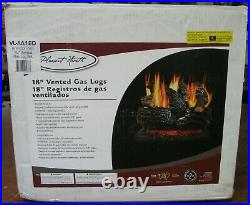 Pleasant Hearth 18 in. Vented natural gas fireplace log set 45,000 BTU NEW