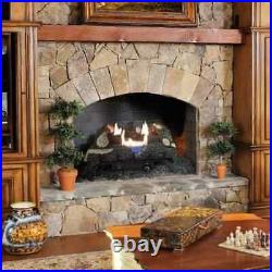 Pleasant Hearth 24 Inch Ventless Fireplace Logs Dual Burner 30000 BTU Ceramic