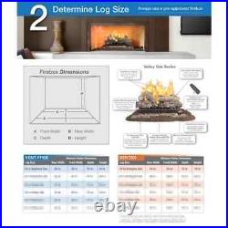 Pleasant Hearth 24 Inch Ventless Fireplace Logs Dual Burner 30000 BTU Ceramic