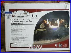 Pleasant Hearth 24-in 30000-BTU Dual-Burner Vent-Free Gas Fireplace Logs